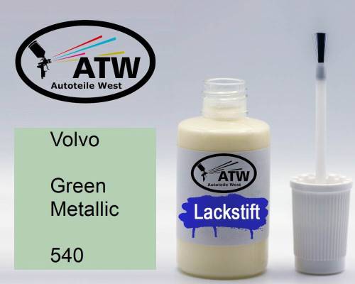 Volvo, Green Metallic, 540: 20ml Lackstift, von ATW Autoteile West.